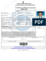 Government of Maharashtra State Common Entrance Test Cell, Mumbai. MHT-CET (PCB Group) 2024 Online Examination Admit Card