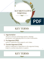 ARGUMENTATIVE WRITING