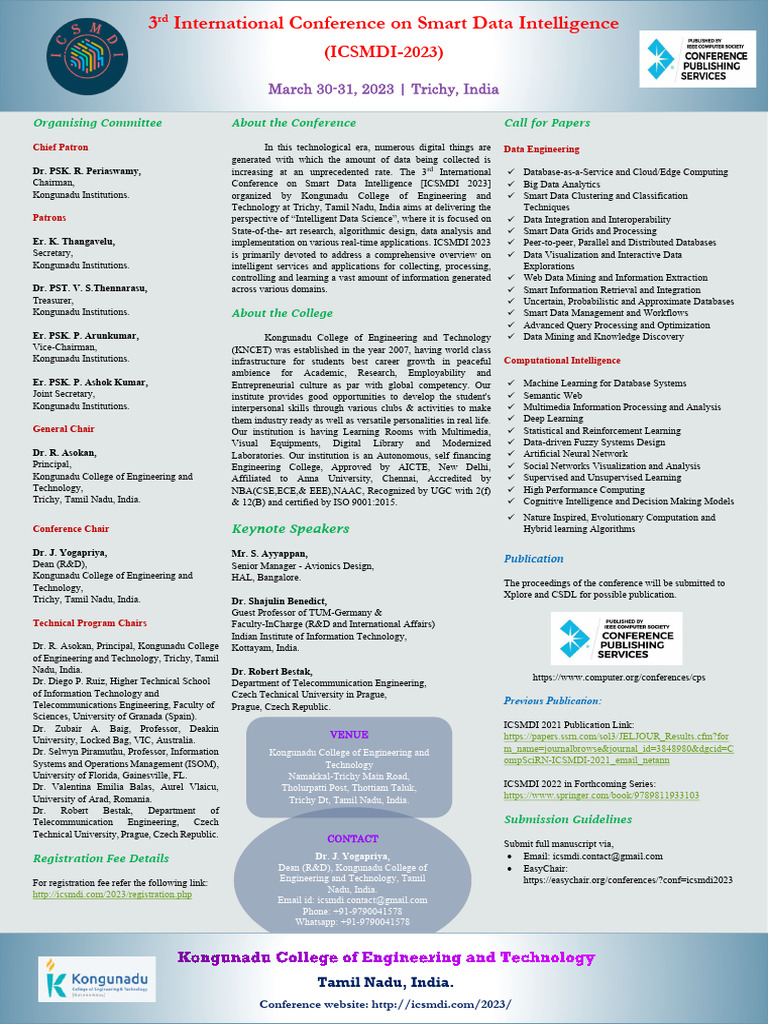 ICSMDI 2023: Smart Data Intelligence Conference | PDF | Data | Data Science