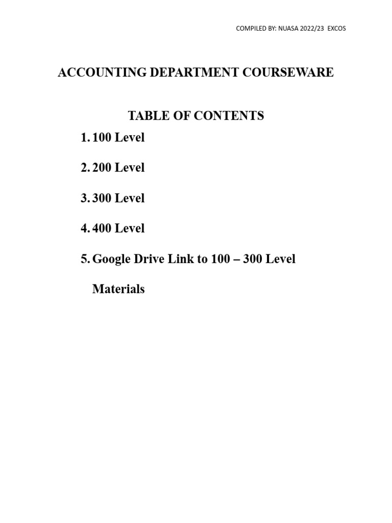 Accounting Department Courseware | PDF | Statistics | Accounting