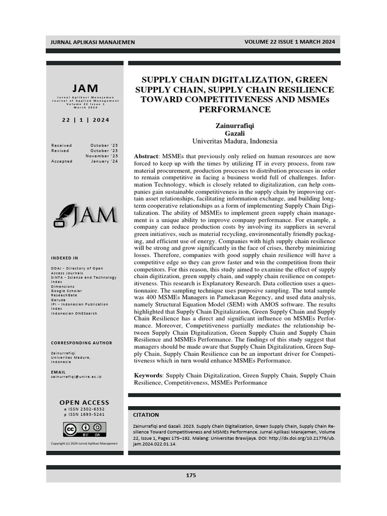 Supply Chain Digitalization Green Supply Chain Sup | PDF | Structural ...