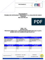 ME-13036-PRC-053 PRUEBAS DE CONTINUIDAD Y RESISTENCIA A LA AISLACION DE CABLES Y EQUIPOS Rev.3 (002)