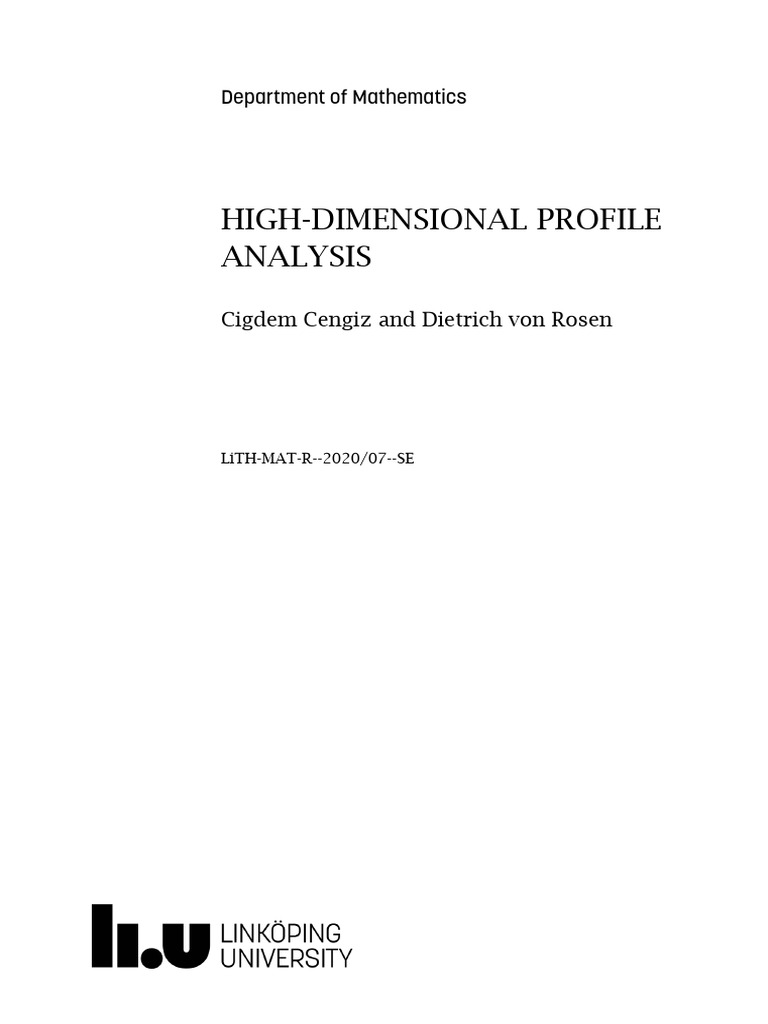 FULLTEXT01 | PDF | Principal Component Analysis | Matrix Theory