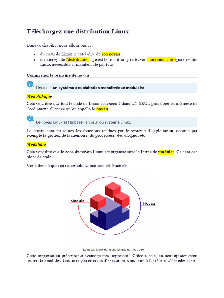 Comprendre le noyau et les distributions Linux | PDF | Distribution ...