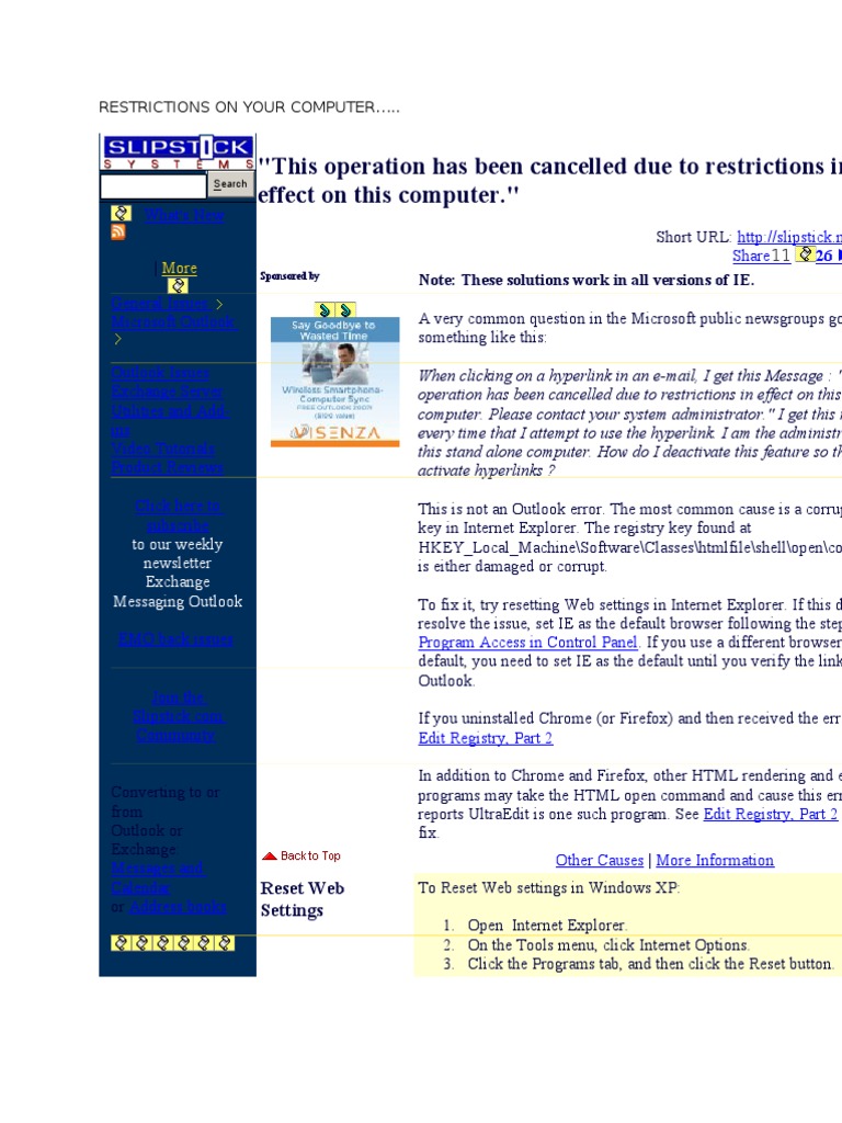 Restrictions On Your Computer | PDF | Computers | Technology & Engineering