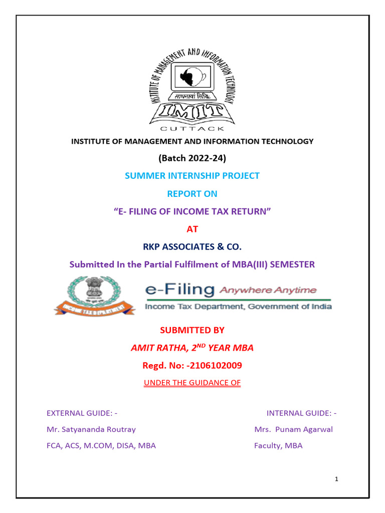 Amit Internship Project | PDF | Taxes | Income Tax