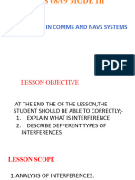  INTERFERENCE IN COMMS SYSTEMS AVIONICS 08 AND 09