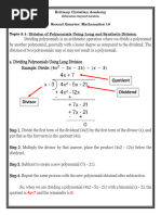 Division of Polynomials