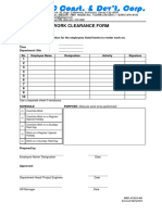 Work Clearance Form