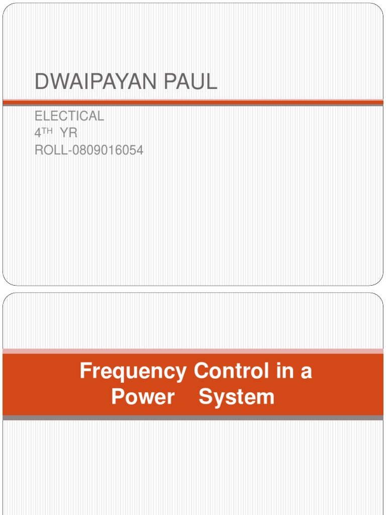 Frequency Control in Power Systems | PDF