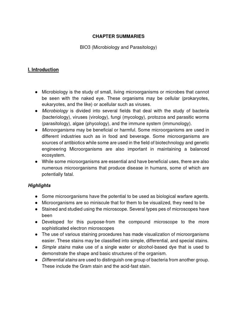 Microbiology and Parasitology Overview | PDF | Bacteria | Cell (Biology)