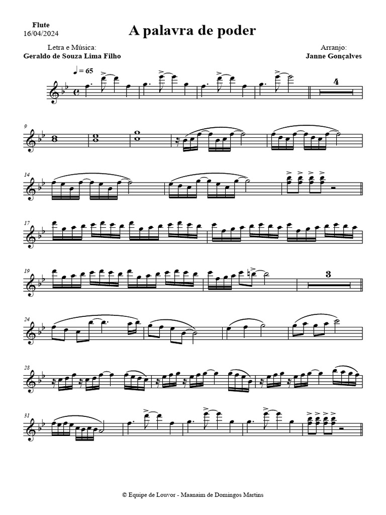 A Palavra de Poder - Flute (16 03 2024) | PDF, image size:768x1024