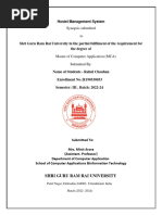 Hostel System Synopsis Mca 22