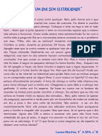 Relato "Um Dia Sem Eletricidade": Luana Martins, 9º A SPA, Nº12