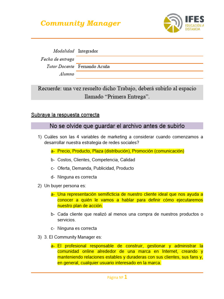 Community Manager Pdf Business Marketing