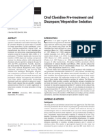 Oral Clonidine Pre-Treatment and Diazepam/Meperidine Sedation