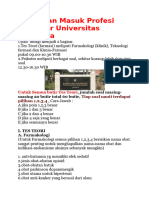 Soal Ujian Masuk Profesi Apoteker Universitas Pancasila