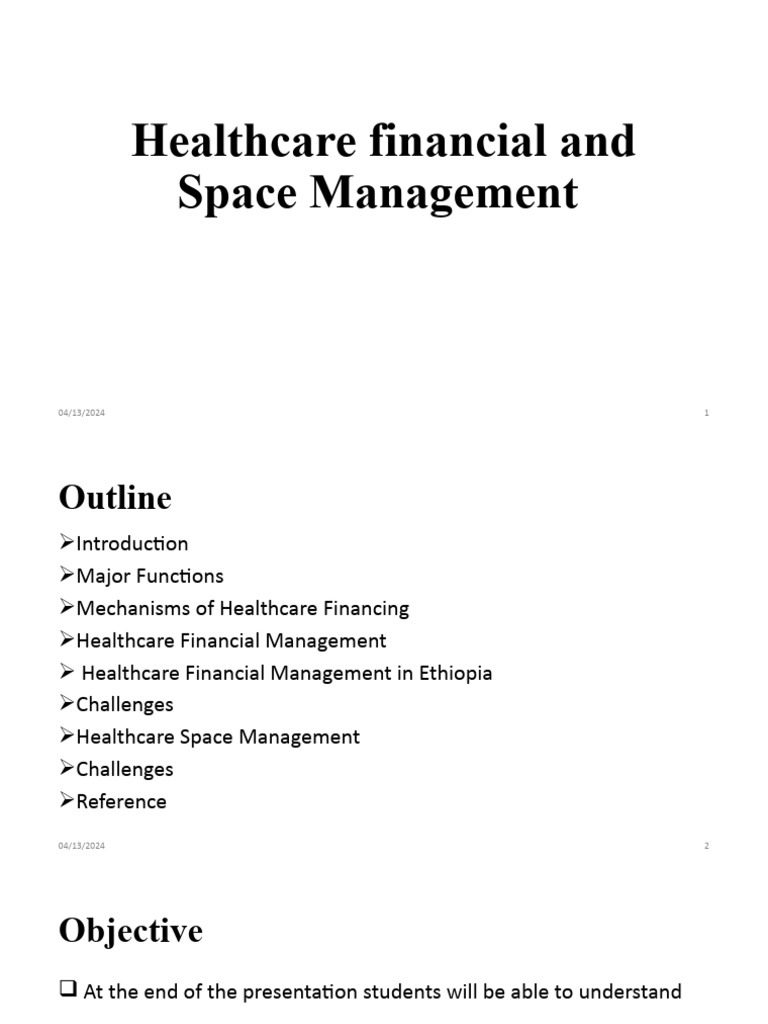 Healthcare Financial and Space Management in Ethiopia | PDF | Health ...