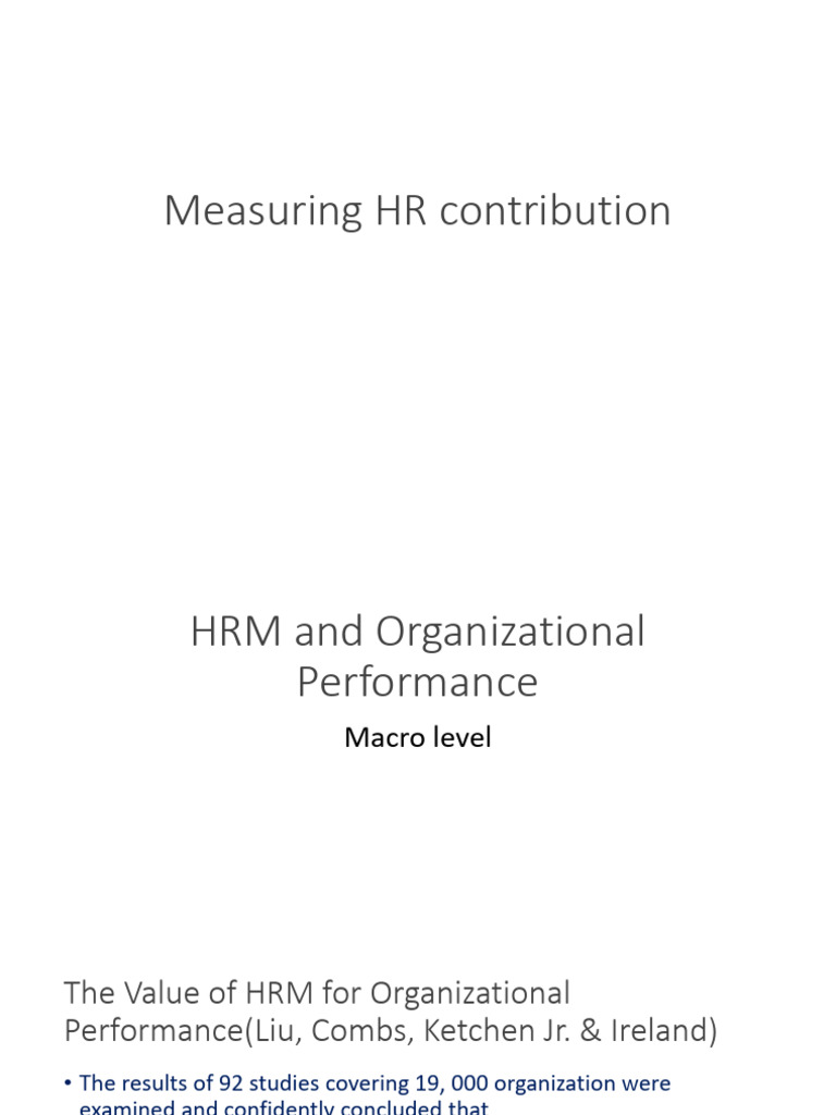 HR's Impact on Organizational Success | PDF | Turnover (Employment ...