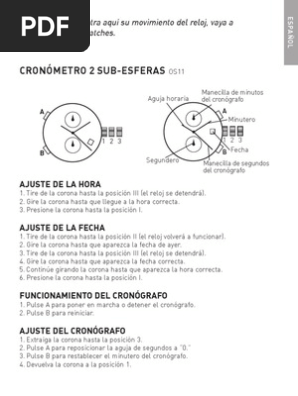 ranura atención disculpa Instrucciones Reloj Adidas | PDF | Reloj | Horología