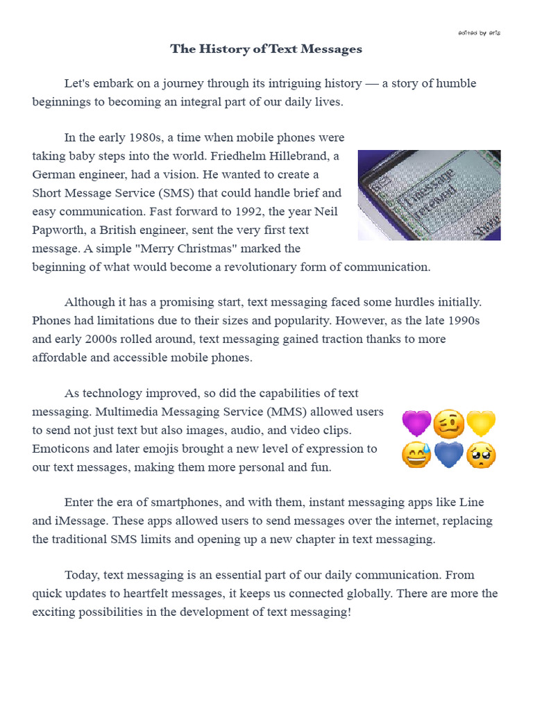 the history of text messages PDF