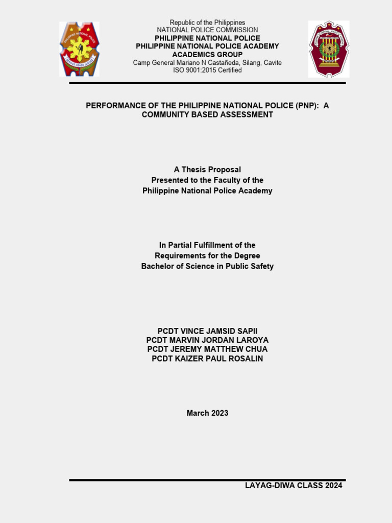 Community-Based Assessment of PNP Performance | PDF | Community ...