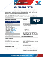 Valvoline Heavy Duty TDL PRO 75W-90-PI Sheet