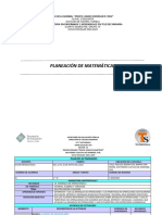 PLANEACIÓN DE MATEMÁTICAS 1°x