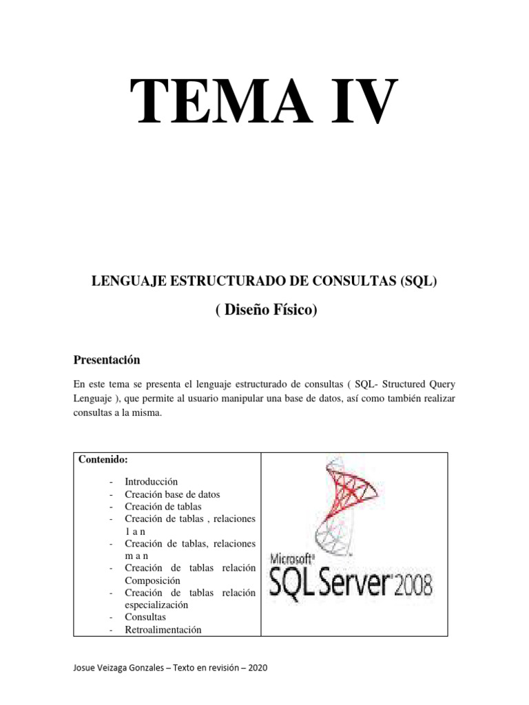 Diseño Físico y Consultas SQL | PDF | SQL | Base de datos relacional