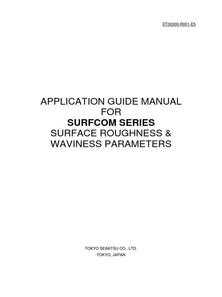 Surfcom Series Surface Roughness Guide | PDF | Surface Roughness