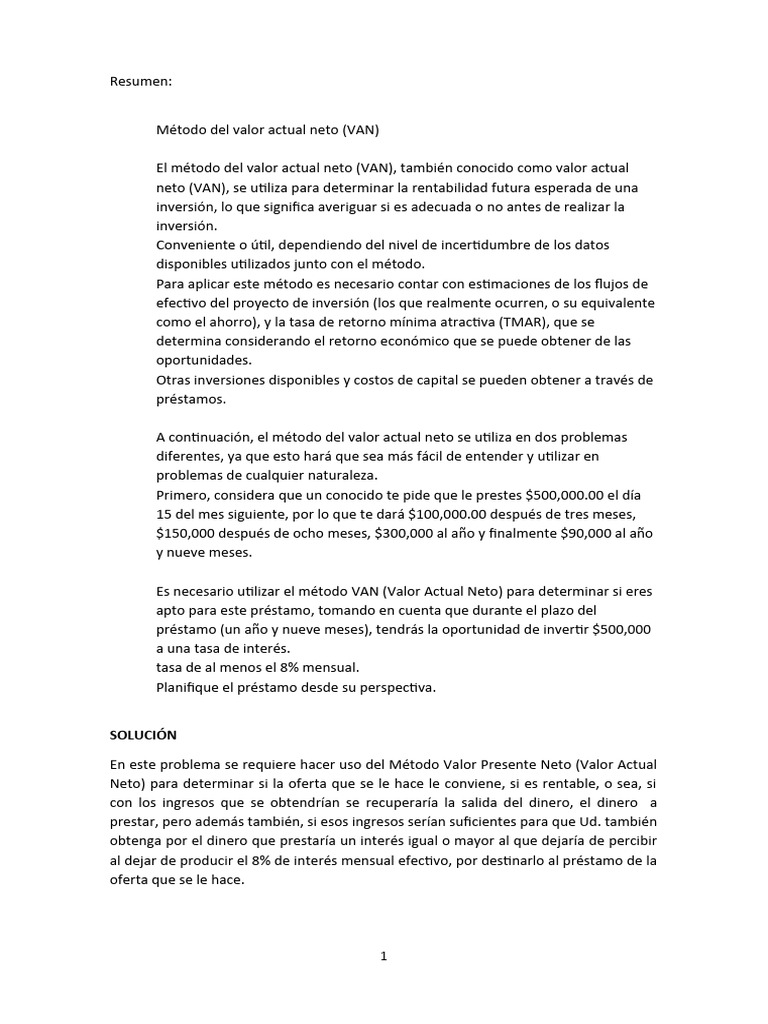 Metodo de Valor Presente Neto - Laura Cornielle | Descargar gratis PDF ...