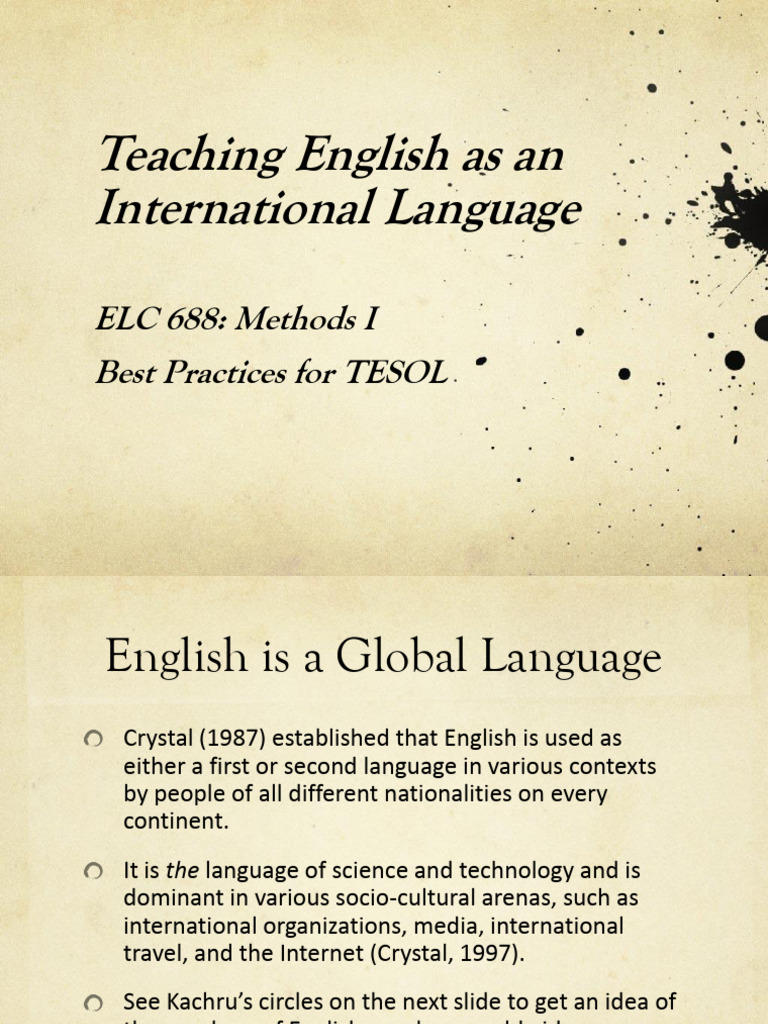 TESOL Best Practices for EIL | PDF | English Language | English As A ...
