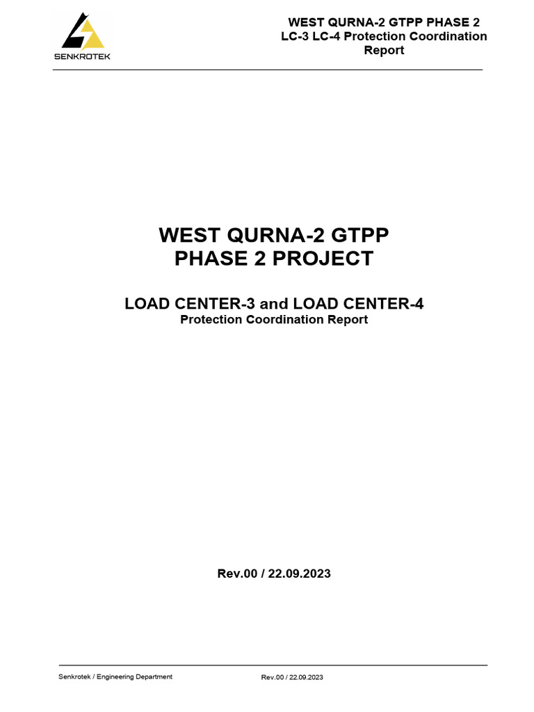 West Qurna-2 GTPP LC-3/LC-4 Coordination | PDF | Electricity | Electric ...