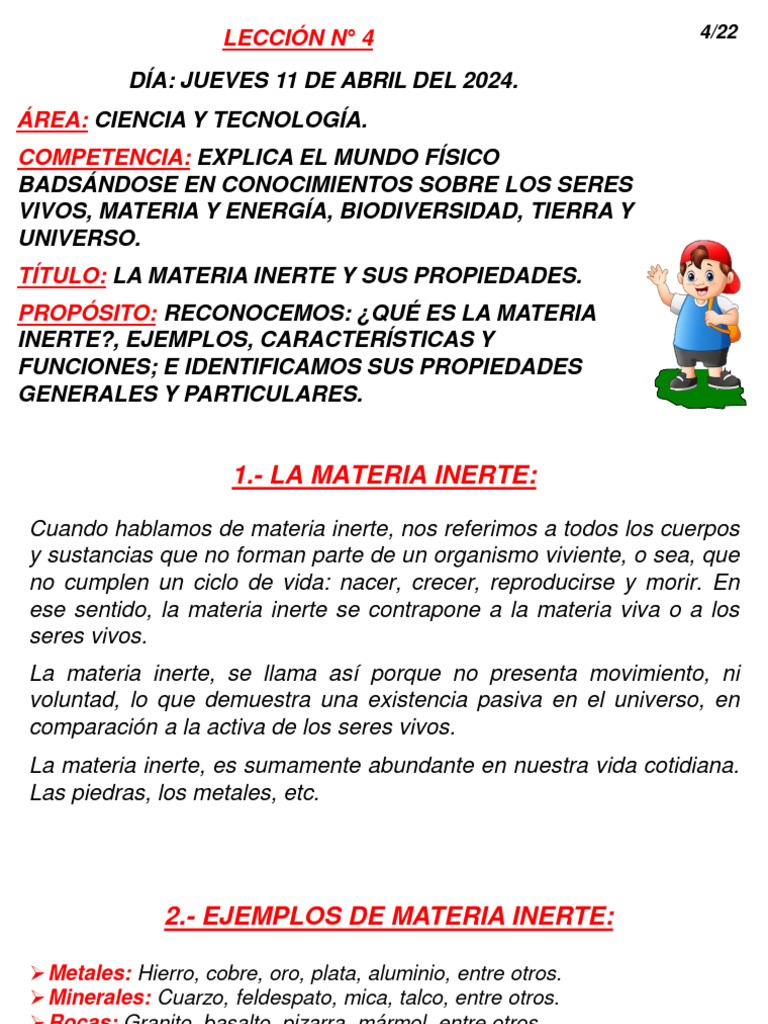 Ejemplos y Características de Materia Inerte | PDF | Importar | Lentes