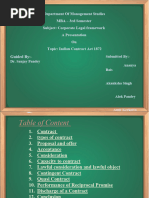 MBA - 3rd Semester Subject: Corporate Legal Framework A Presentation On Topic: Indian Contract Act 1872