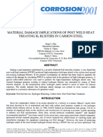 2001 Matarial Damage Implications of Post Weld Heat Treating H2 Bisters in Carbon Steel