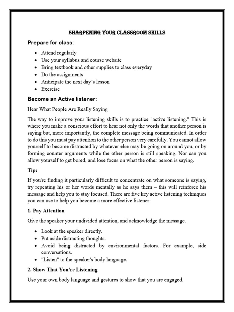 c_6_sharpening_your_classroom_skills PDF Communication Neuroscience