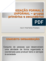 Organizacao Formal e Informal Grupos Primários e Secundários