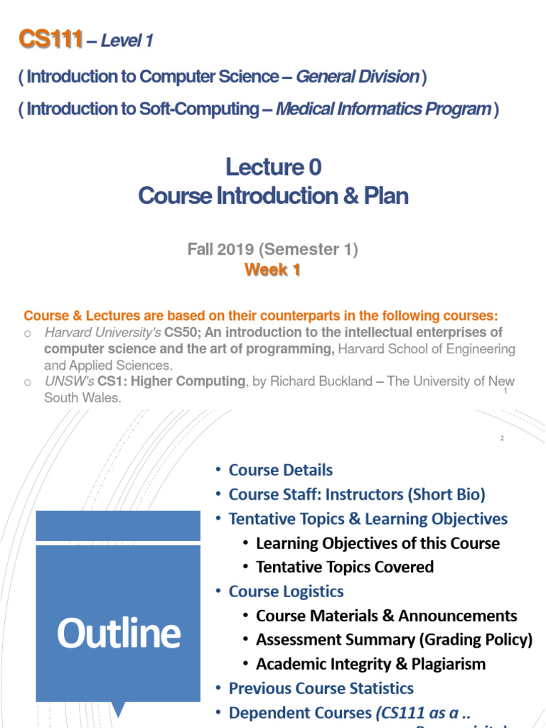 CS111 Course Overview and Syllabus | PDF | Computer Science | Computer ...