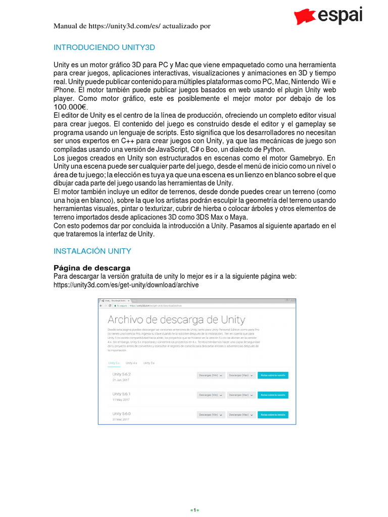 Instalacion Unity. Interfaz de Usuario | PDF | Unidad (motor de juego ...