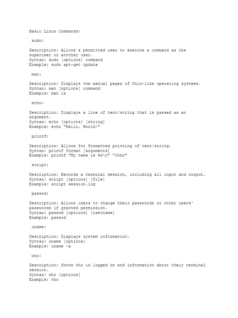 Linux Commands | PDF | Version Control | Programming