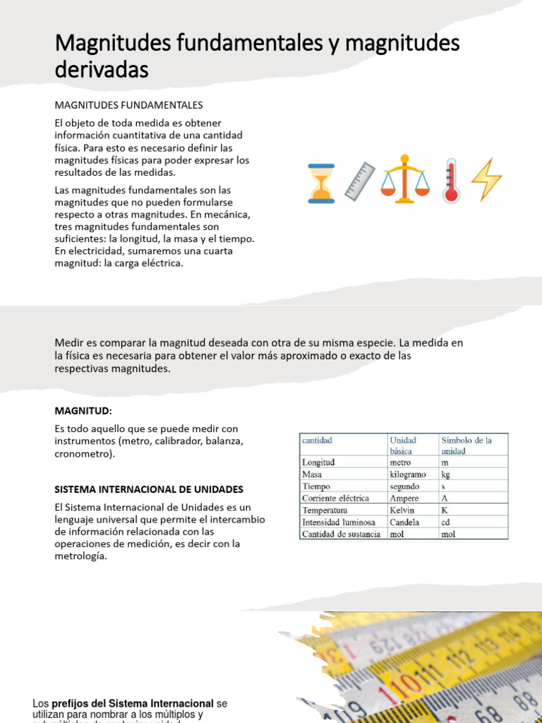 Magnitudes Fundamentales y Derivadas | PDF | Sistema Internacional de ...