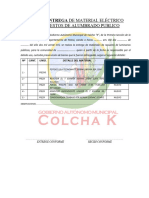 Acta de Entrega de Material Eléctrico