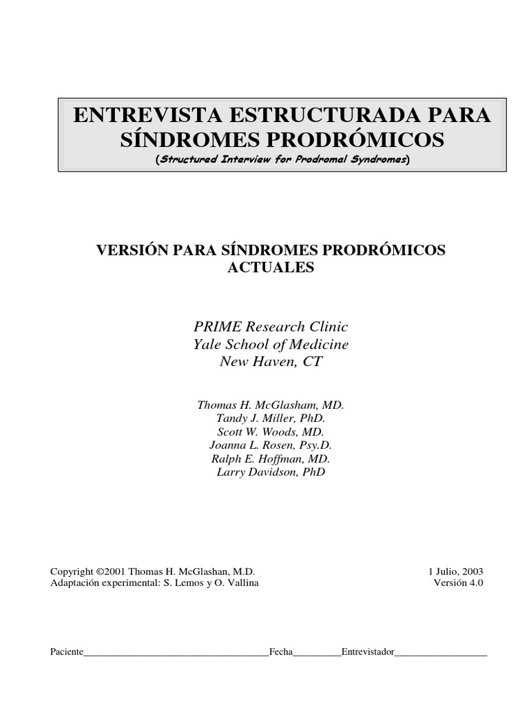 SIPS 4espanol | PDF | Psicosis | Esquizofrenia