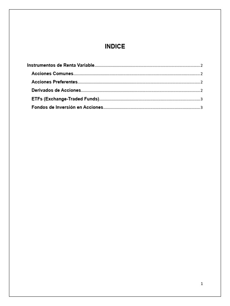 Instrumentos de Renta Variable Explicados | PDF | Compartir (Finanzas ...