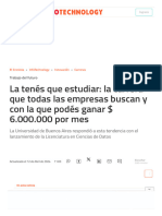 La Tenés Que Estudiar - La Carrera Que Todas Las Empresas Buscan y Con La Que Podés Ganar $ 6.000.000 Por Mes - El Cronista