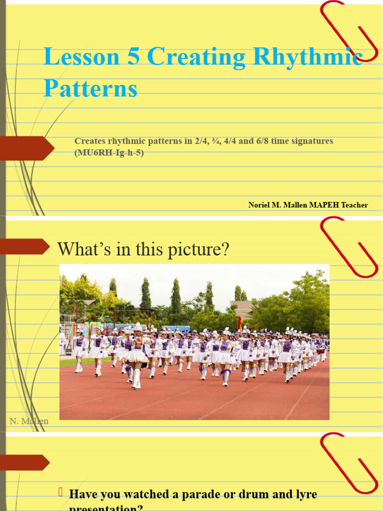 Lesson 5 Creating Rhythmic Patterns | PDF