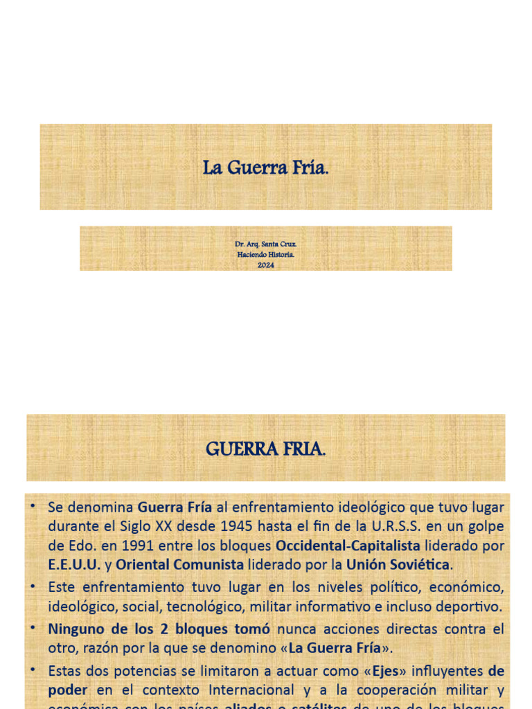 Historia de la Guerra Fría: Orígenes y Conflictos | PDF | Guerra Fría ...