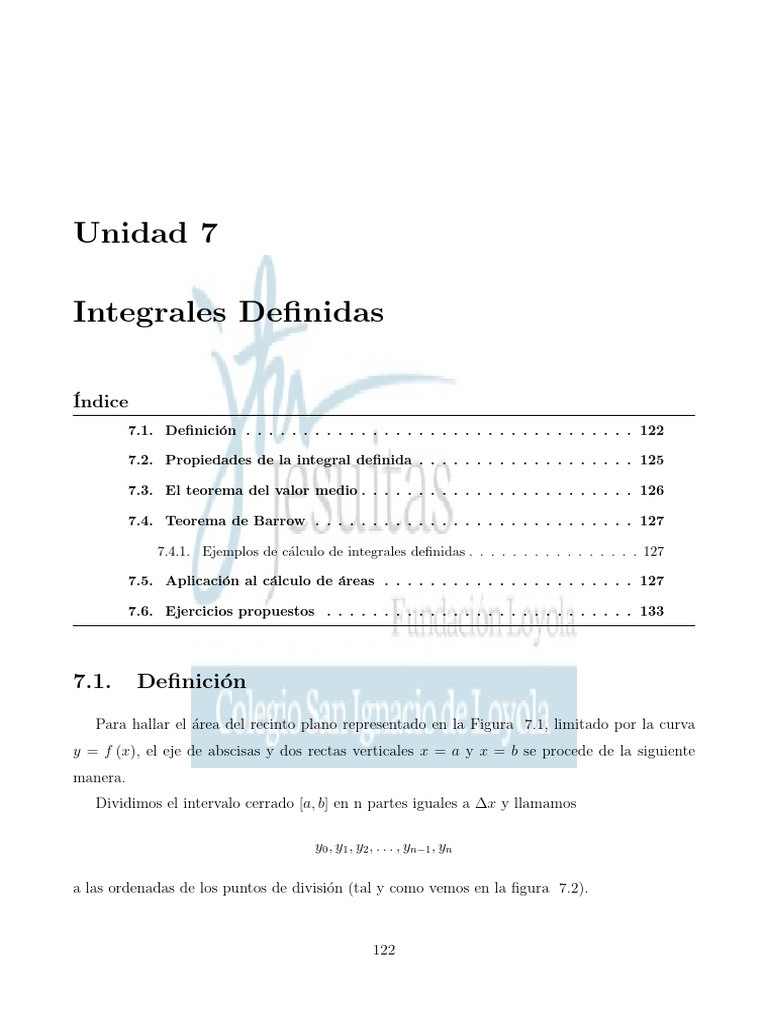 Integrales Definidas: Teoremas y Aplicaciones | PDF | Integral | Línea ...