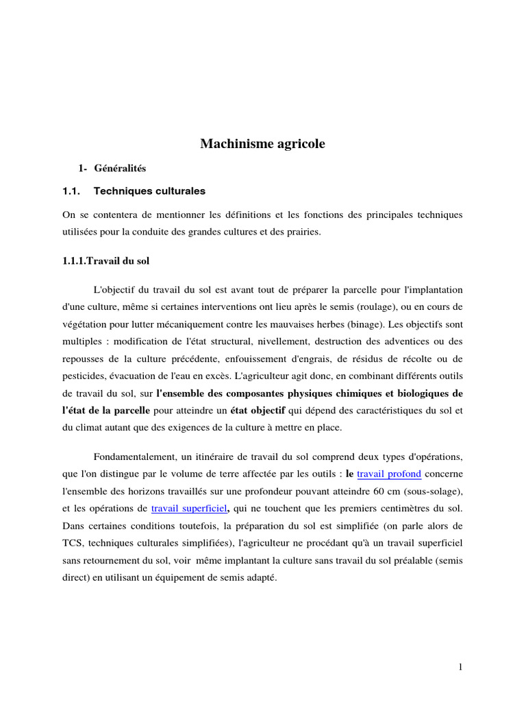Cours sur le Machinisme Agricole | PDF | Adventice | Charrue